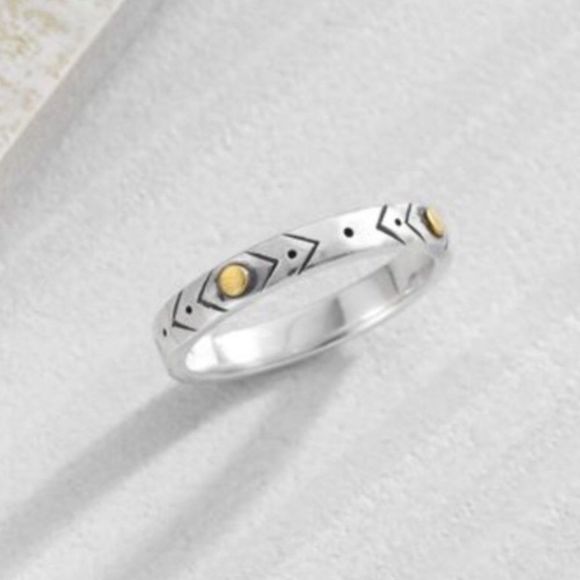 SILPADA Two Tone VARIED DETAILS Stacking Ring Sz 7 NIB - Picture 5 of 14